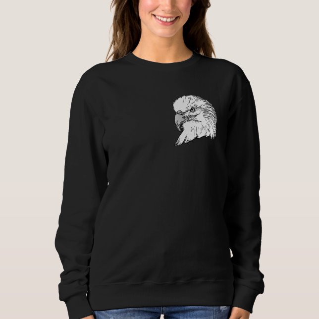 Bald Eagle imprint american bird animal head motif T Shirt (Framsida)