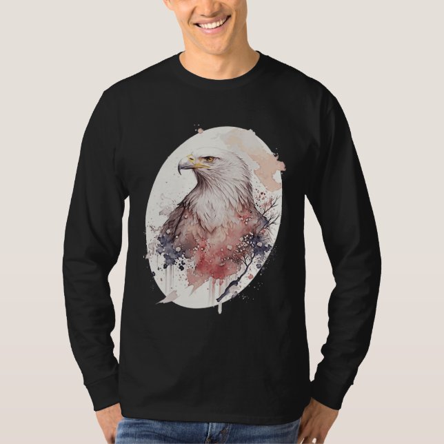 Bald Eagle Japanese Cherry Blossom Sakura Wildlife T Shirt (Framsida)