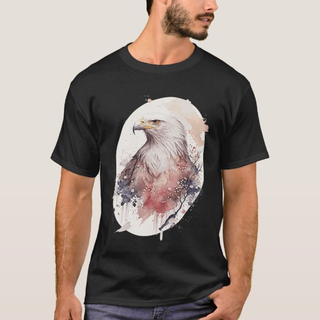 Bald Eagle Japanese Cherry Blossom Sakura Wildlife T Shirt (Framsida)