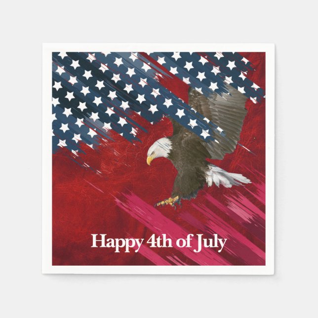 Bald Eagle on American Flag Abstract Pappersservett (Framsidan)