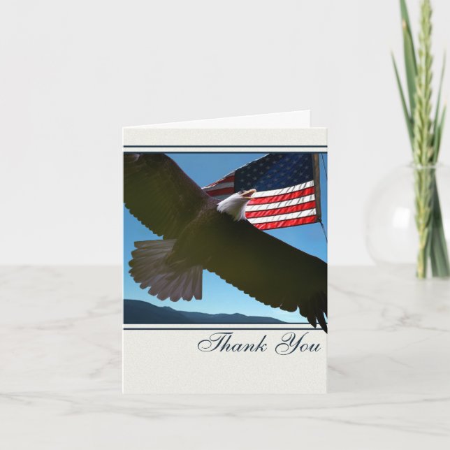 Bald Eagle Patriotic Thank You Tack Kort (Framsida)