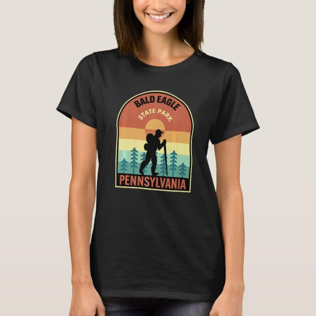 Bald Eagle State Park Pennsylvania Retro Hiking Pr T Shirt (Framsida)