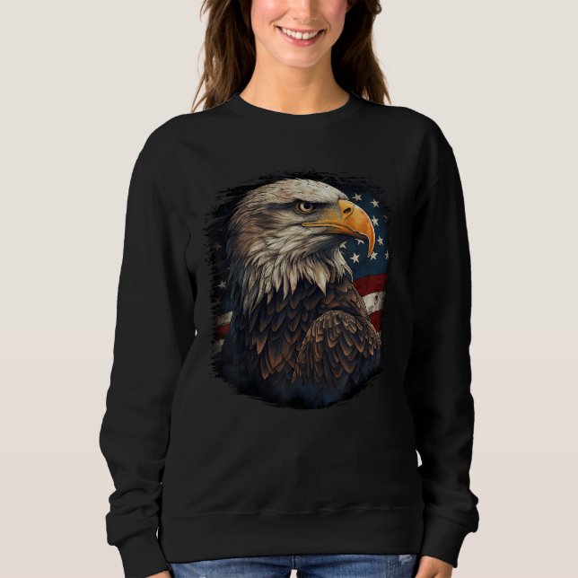 Bald Eagle US American Flag 4th Of July Proud Patr T Shirt (Framsida)
