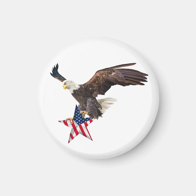 Bald eagle US flag Magnet (Framsidan)