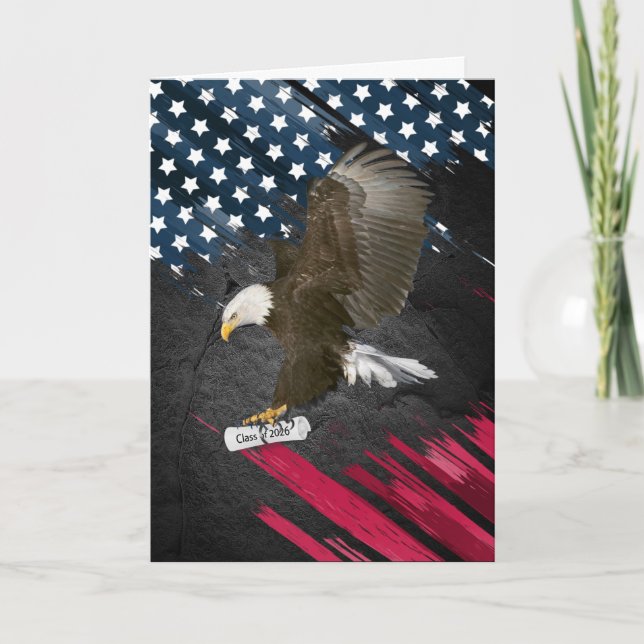 Bald Eagle with 2026 Graduation Diploma Kort (Framsida)