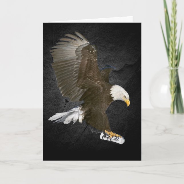 Bald Eagle with 2026 Graduation Diploma  Kort (Framsida)