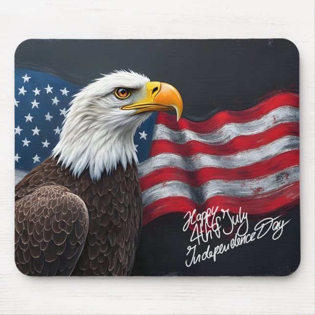 Bald Eagle with American Flag 4th of July Art Musmatta (Framsidan)
