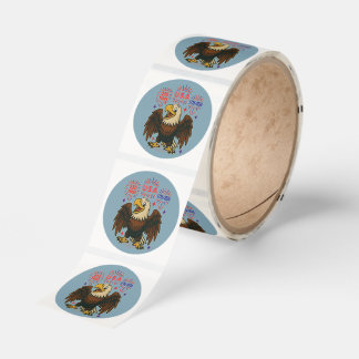 Bald Eagle with Fireworks– USA 250 Years 1776-2026 Runt Klistermärke