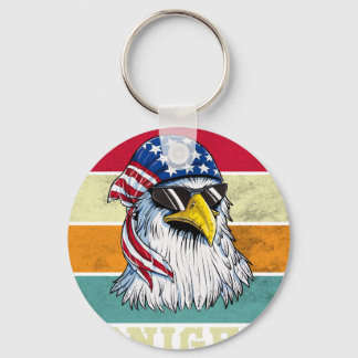 Bald Eagle Women Men Vintage 4th Of July You Free Nyckelring