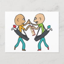 Bald Golfers som argumenterar över en kamb