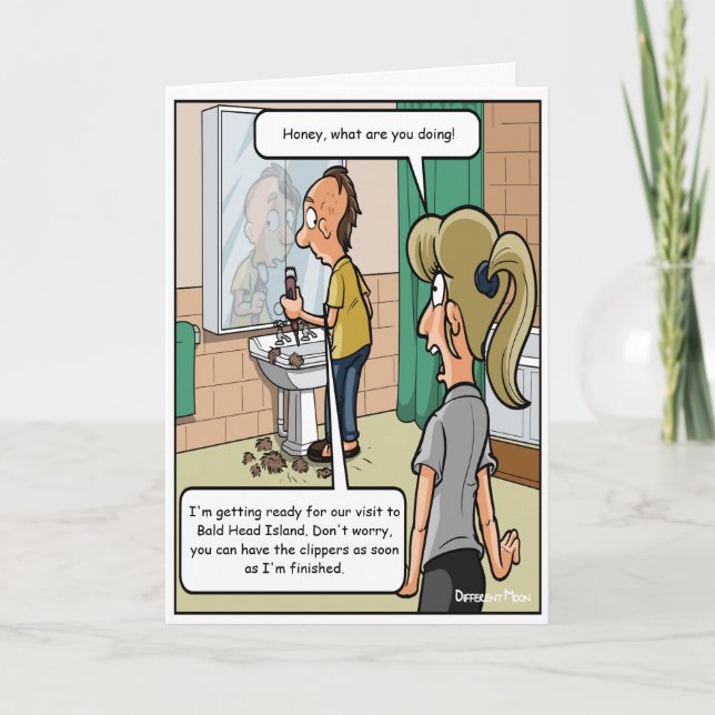 Bald Head Island Funny Birthday Card Kort (Framsida)