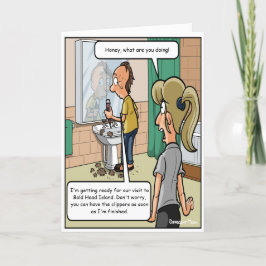 Bald Head Island Funny Birthday Card Kort
