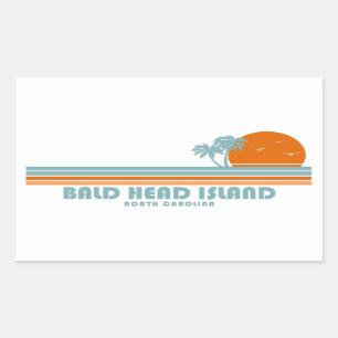 Bald Head Island North Carolina Sol Handflatan Trä Rektangulärt Klistermärke