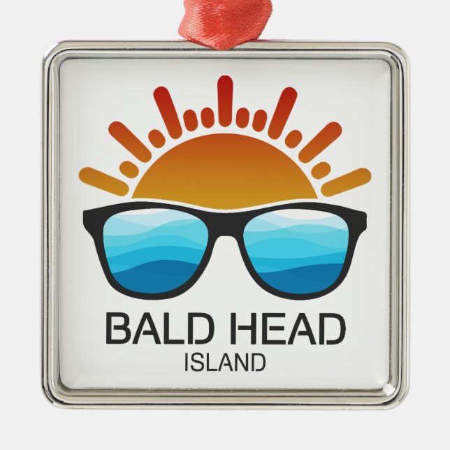 Bald Head Island North Carolina Sunglasses Julgransprydnad Metall (Framsidan)