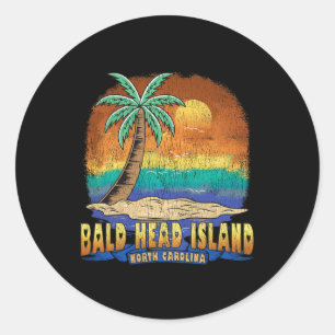 Bald Head Island North Carolina Vintage Distress Runt Klistermärke
