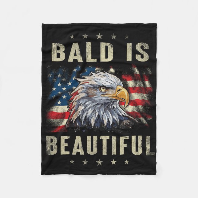 Bald Is Beautiful 4:e juli självständighetsdag Ame Fleecefilt (Framsidan)