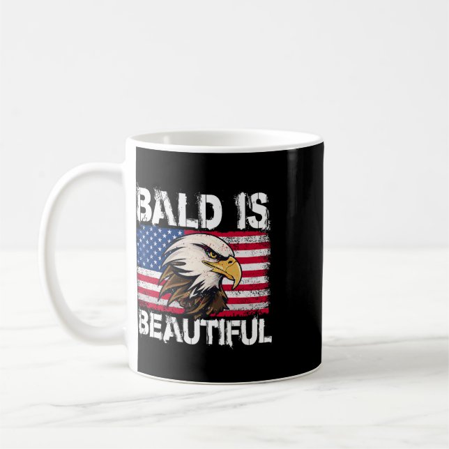Bald Is Beautiful 4:e juli självständighetsdag Bal Kaffemugg (Vänster)
