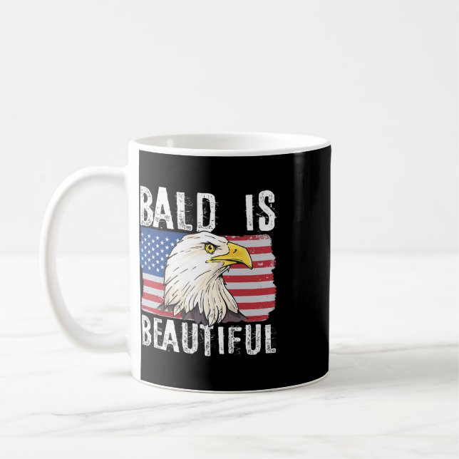 Bald Is Beautiful 4:e juli självständighetsdag Bal Kaffemugg (Vänster)