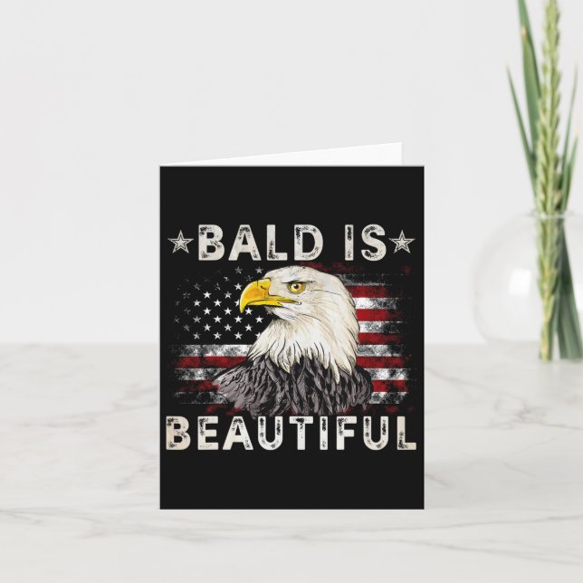 Bald Is Beautiful 4 juli självständighetsdag Ame Kort (Framsida)