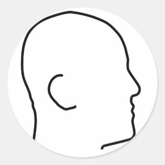 Bald Man (eller kvinna) Runt Klistermärke