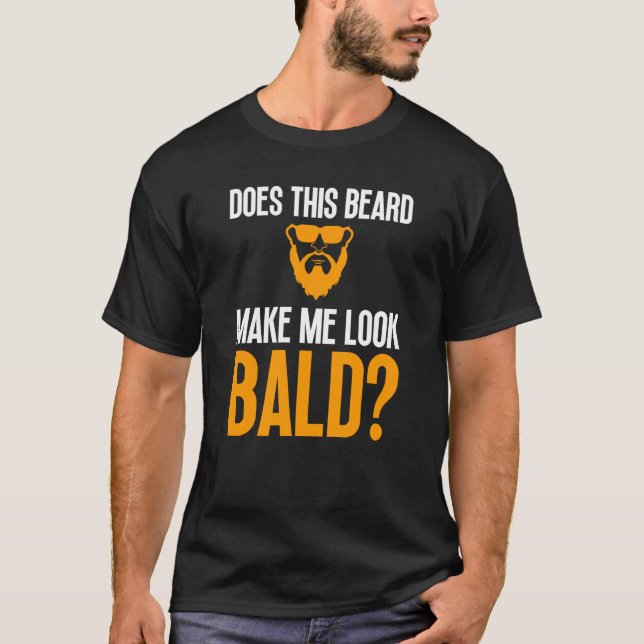 Bald Manar Beard Man Hair Loss Balding Pappa Baldi T Shirt (Framsida)