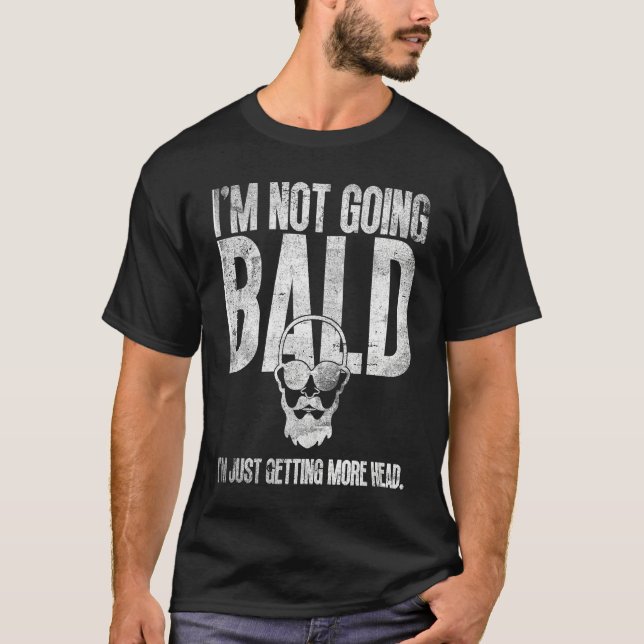 Bald Men Beard Man Hair Loss Balding Dad Baldness  T Shirt (Framsida)