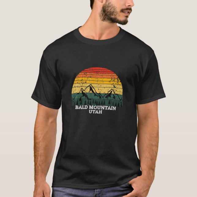 Bald Mountain Utah Retro Vintage T Shirt (Framsida)