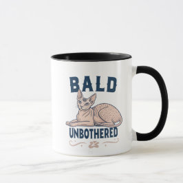 Bald Obekymrad Sphynx Katt Grafisk Konst Mugg