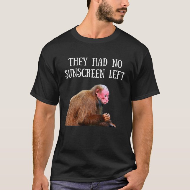 Bald Uakari Wild Monkey Sunscreen Meme Men Women K T Shirt (Framsida)
