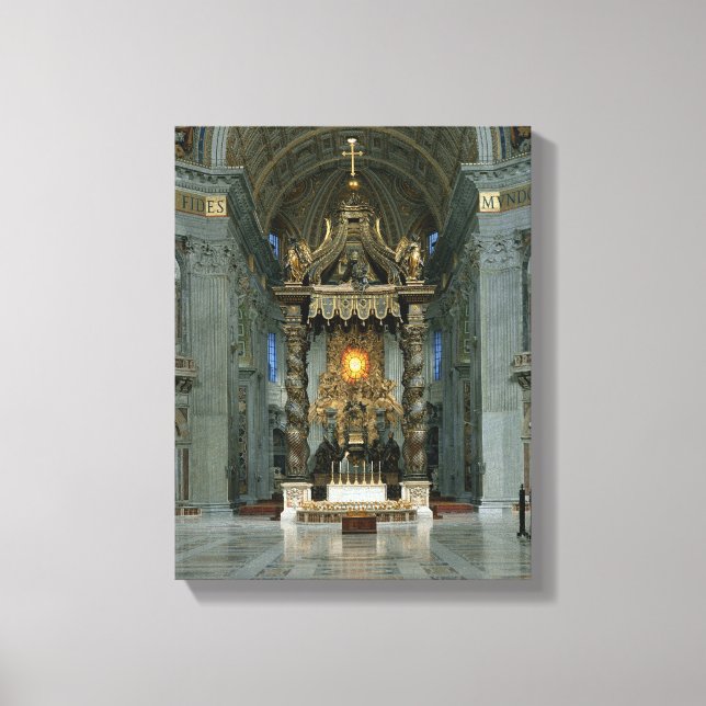 Baldacchino, den höga altaren och stolen canvastryck (Framsida)
