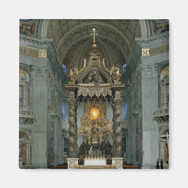 Baldacchino, den höga altaren och stolen magnet (Framsidan)