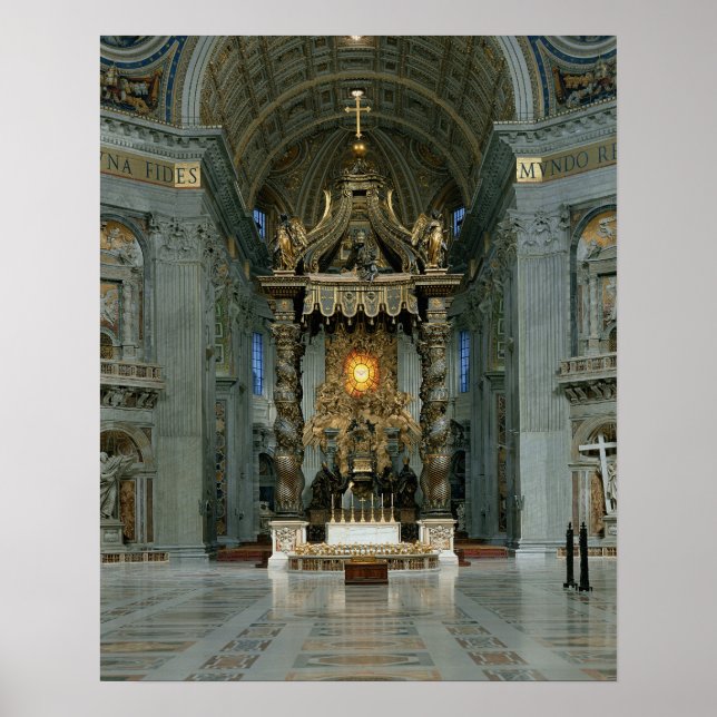 Baldacchino, den höga altaren och stolen poster (Framsidan)