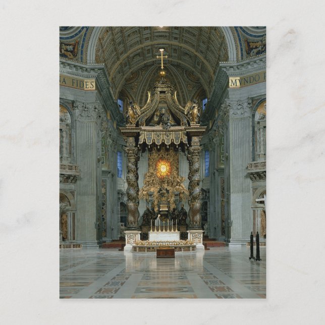 Baldacchino, den höga altaren och stolen vykort (Framsida)