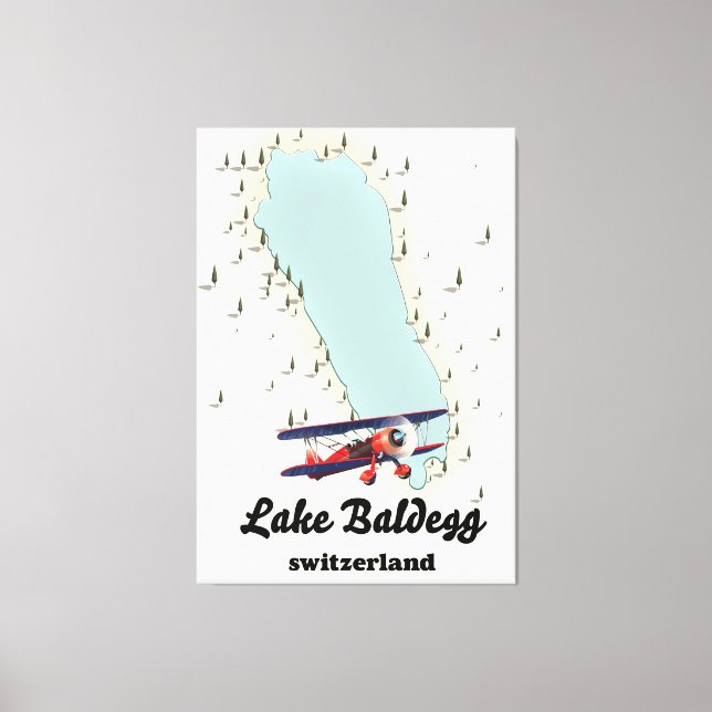Baldeggersjön Schweiz karta Canvastryck (Framsida)