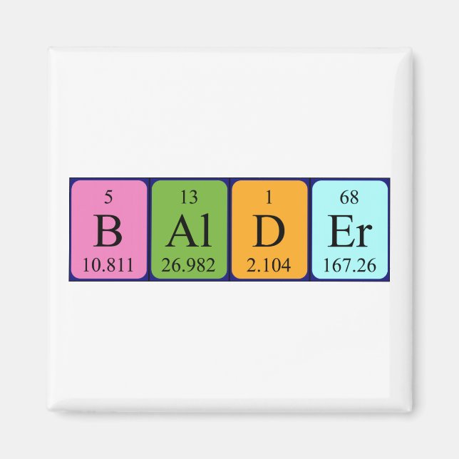 Balder Periodisk magnet bord namn (Framsidan)