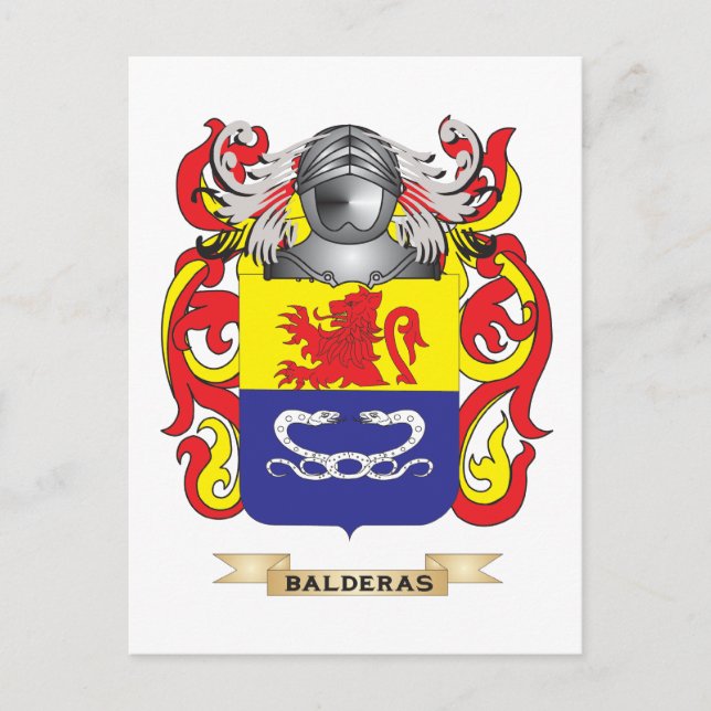 Balderas Jacka av Arm (Family Crest) Vykort (Framsida)