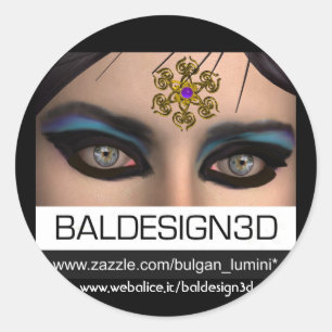 Baldesign3d Runt Klistermärke