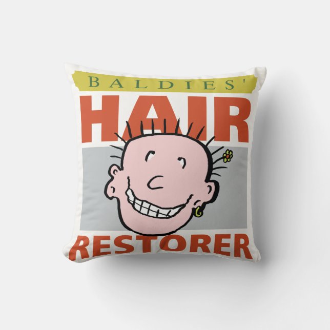 Baldies Hair Restorer. Bald Man Gift Kudde (Framsida)