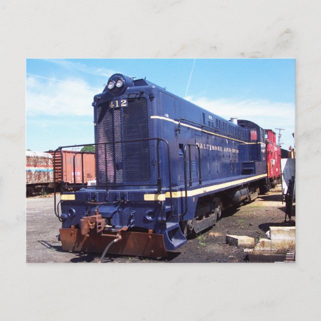 Baldwin B&O Locomotive nr 412 Vykort (Framsida)
