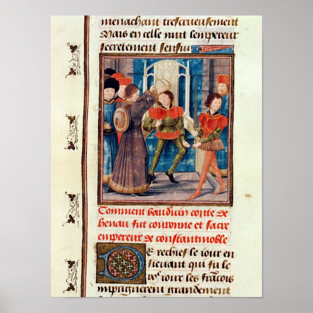 Baldwin I sjätte greve av Hainaut-krönt Poster (Framsidan)