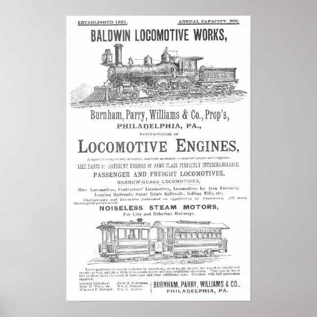 Baldwin Locomotive Works-lok Poster (Framsidan)