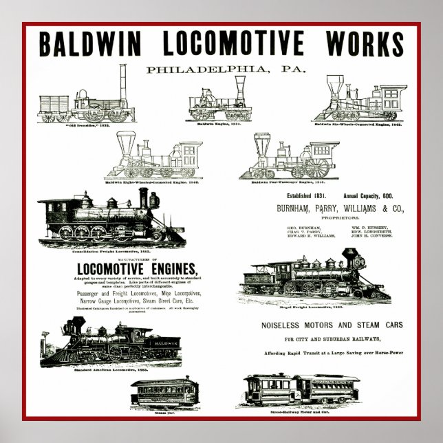 Baldwin Locomotive Works Poster (Framsidan)
