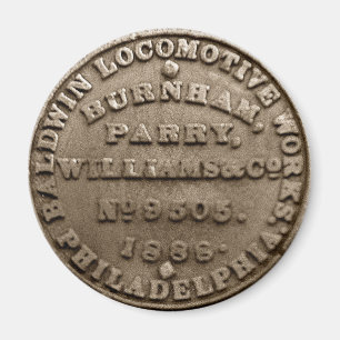 Baldwin pläterar rörliga byggmästare 1888 magnet