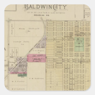 Baldwin stad, Douglas County, Kansas Fyrkantigt Klistermärke