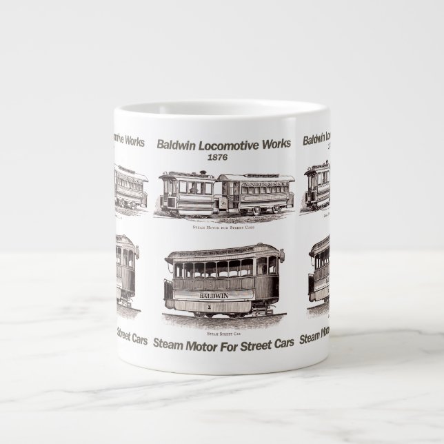 Baldwin Steam Motor for Street Cars 1876 Jumbo Mug Mugg (Framsidan)