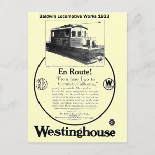 Baldwin-Westinghouse Locomotive 1923 Postcard Vykort