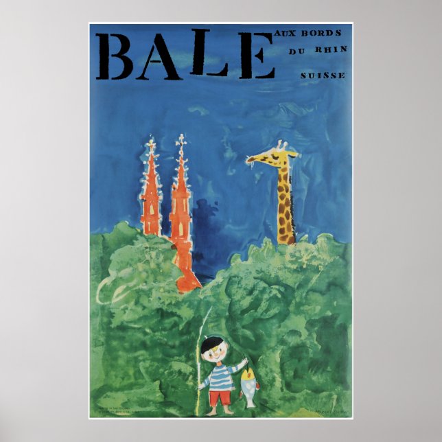 Bâle, au bord du Rhin, Suisse, Travel Poster (Framsidan)