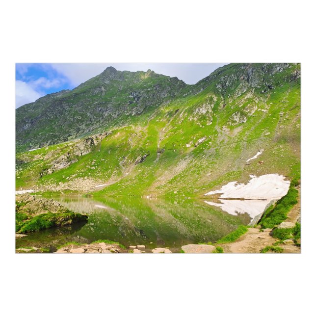 Balea Lake Mountain Slope – Rumänien Alpin Tryck (Framsidan)