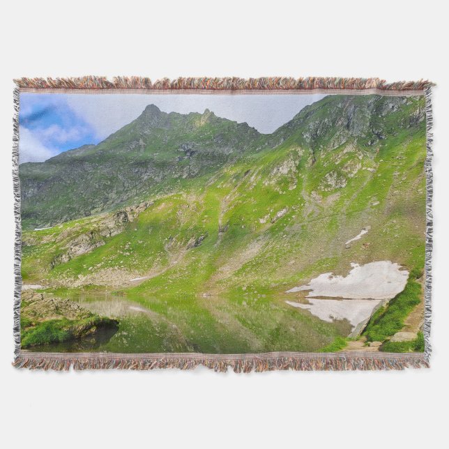Balea Lake Mountain Slope – Rumänien Alpin Tryck Filt (Framsidan)