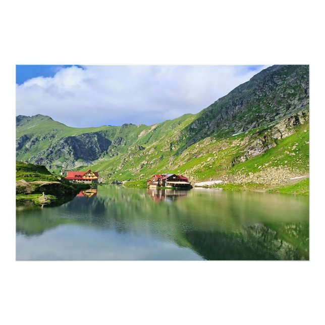 Balea sjö reflektion – Karpatisk alpin tryck (Framsidan)